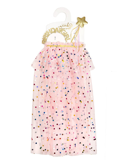 Birthday Girl Dress Up Kit packaged on white hanger