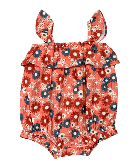 Floral patterned baby romper 
