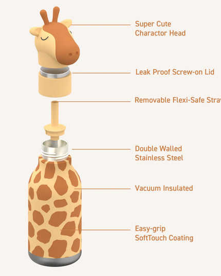 Giraffe Bestie Stainless Steel Water Bottle