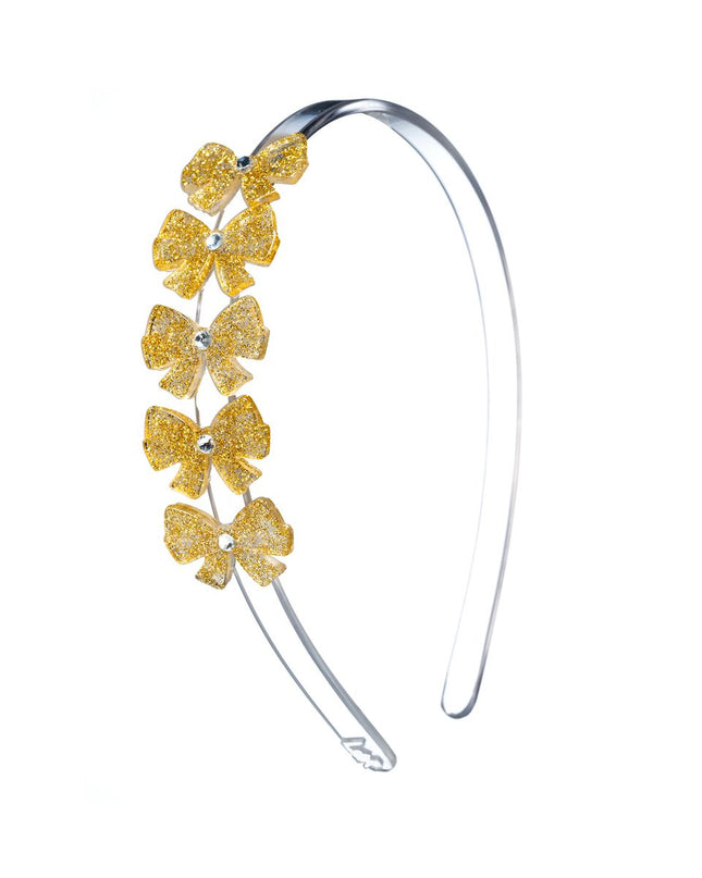 Gold Glitter Bow Headband