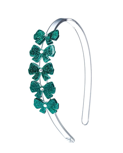 Green Glitter Bow Headband