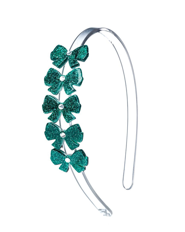 Green Glitter Bow Headband