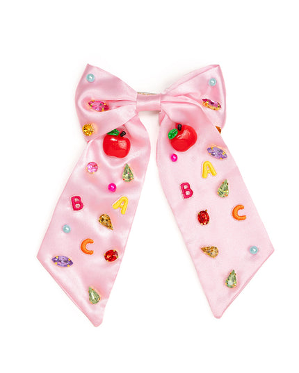 Back to School Cutie Gemstone Hair Bow Clip