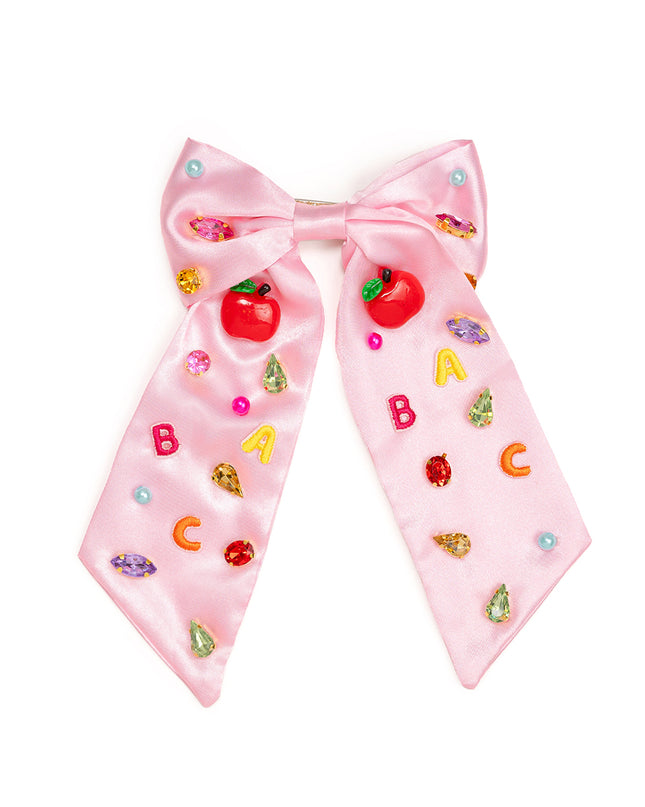 Back to School Cutie Gemstone Hair Bow Clip