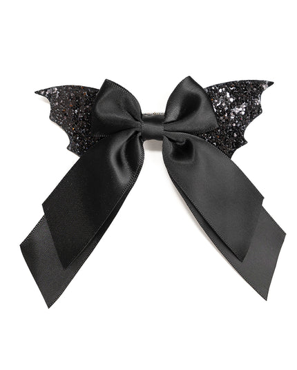 Glitter Bat Halloween Coquette Bow Clip