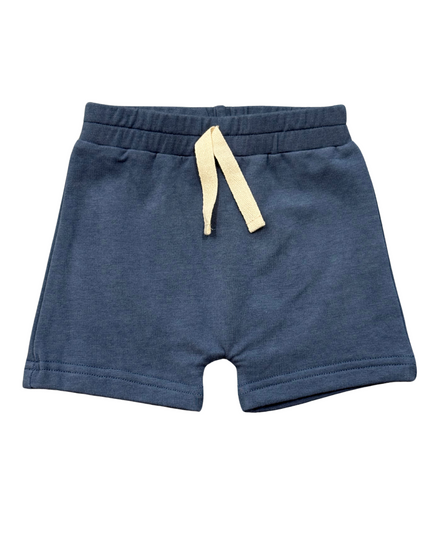 Navy blue shorts with drawstring