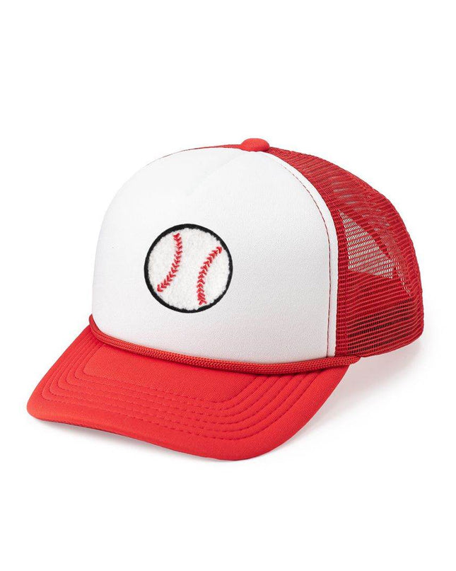 Sweet Wink Baseball Patch Trucker Hat - Red/White - Giggles & Glitter