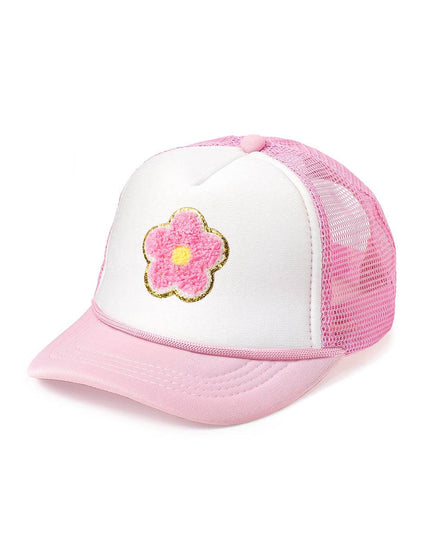 Sweet Wink Daisy Patch Trucker Hat - Pink/White - Giggles & Glitter