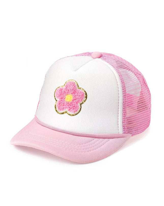 Sweet Wink Daisy Patch Trucker Hat - Pink/White - Giggles & Glitter