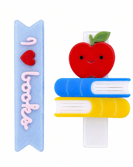I love books hair clip set 