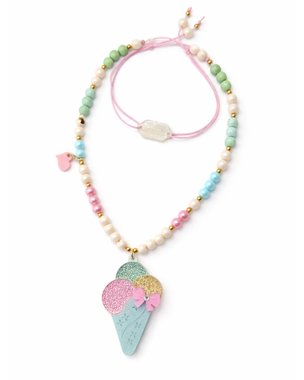Pastel glitter ice cream charm necklace 