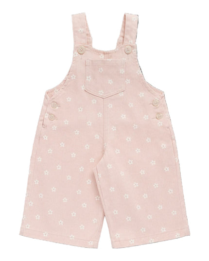 Pink overalls with white flowers