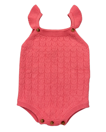 Strawberry flutter sleeve knit bodysuit