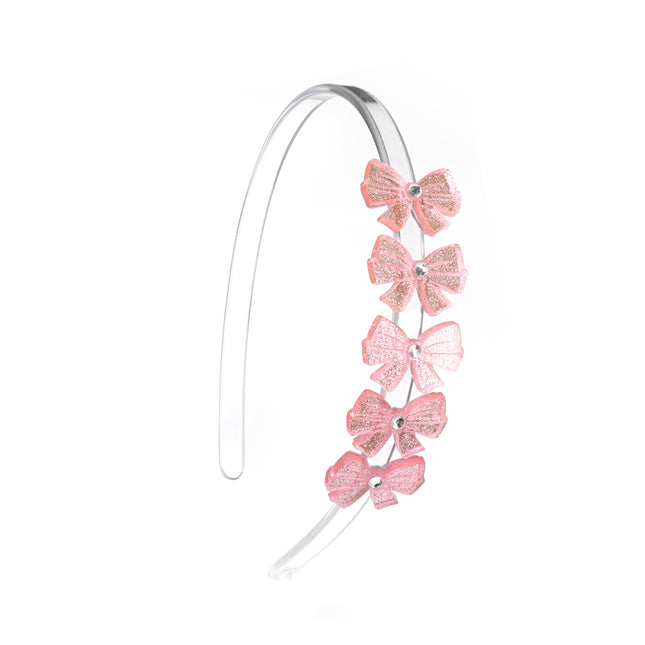 Light Pink Shimmer Bows Headband