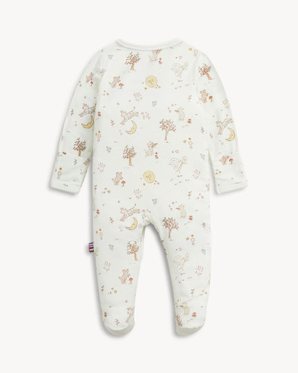 Baby footie pajamas with nursery rhyme print