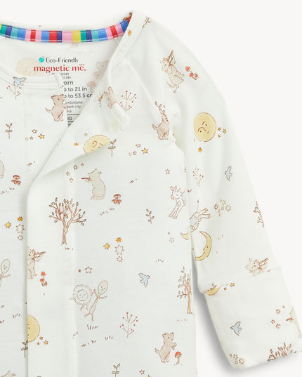 Baby footie pajamas with nursery rhyme print
