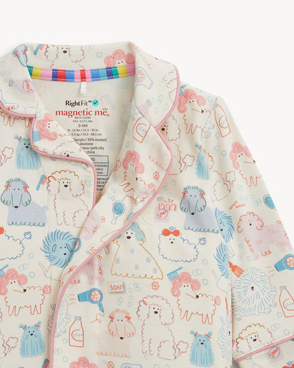 Baby coverall pajamas with poodle print 