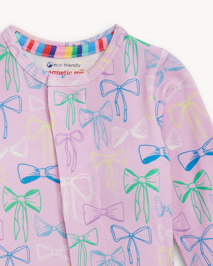 Purple pajamas with bow pattern
