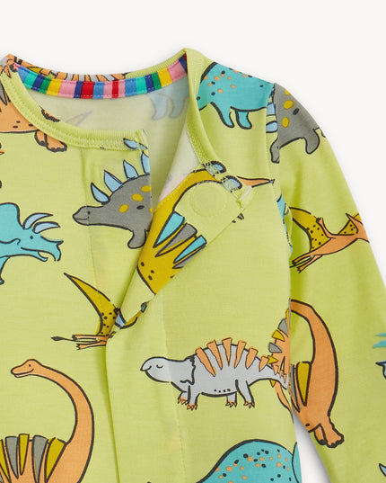 Convertible pajamas with dinosaur print