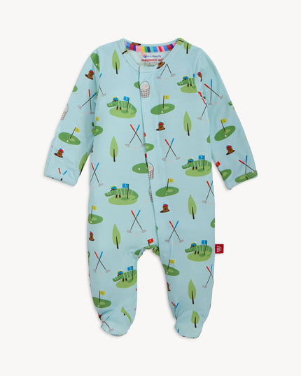 Blue Footie Pajamas with Golf Pattern