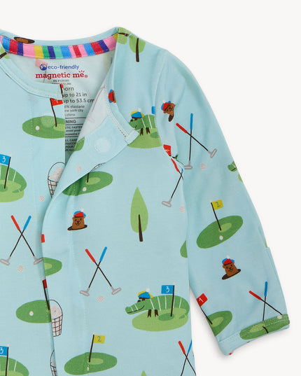 Blue Convertible Pajamas with Golf Pattern