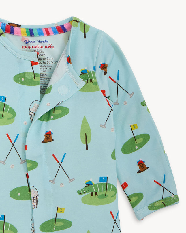 Blue Convertible Pajamas with Golf Pattern
