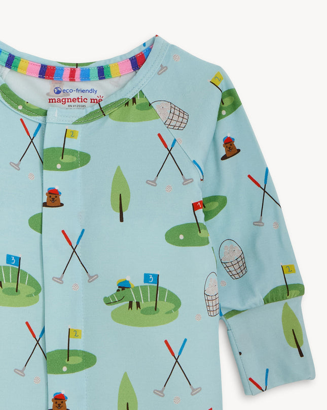 Blue Convertible Pajamas with Golf Pattern