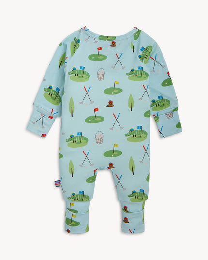 Blue Convertible Pajamas with Golf Pattern