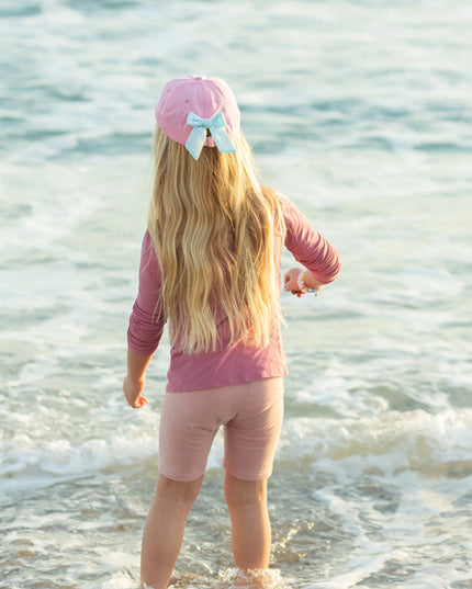 girl wearing Mermaid Bow Baseball Hat