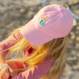 Girl wearing Mermaid Bow Baseball Hat
