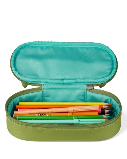 Green and Red Dinosaur Pencil Case