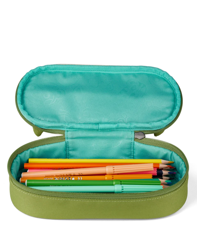 Green and Red Dinosaur Pencil Case