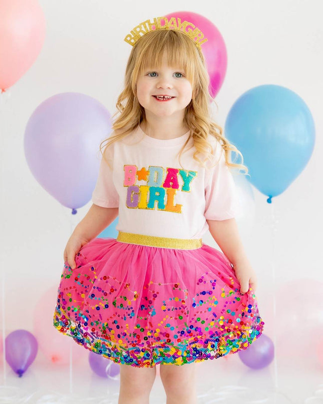 Sweet Wink Birthday Girl Patch T-Shirt - Giggles & Glitter