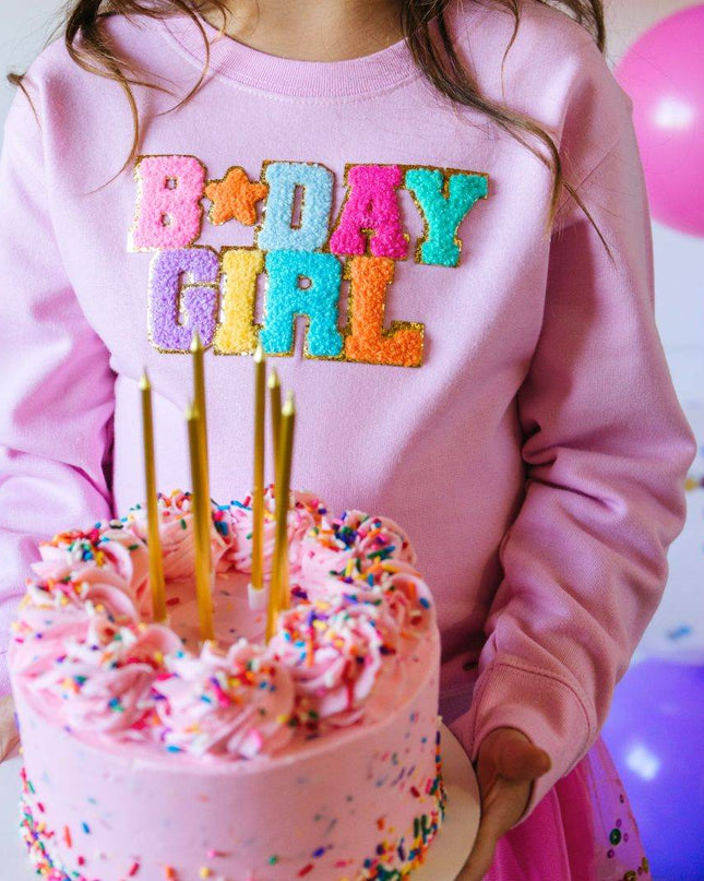 Sweet Wink Birthday Girl Patch Sweatshirt - Giggles & Glitter