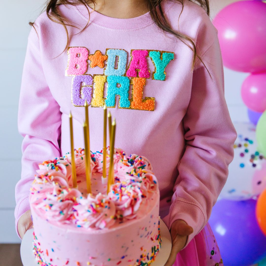 Sweet Wink Birthday Girl Patch Sweatshirt