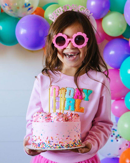 Sweet Wink Birthday Girl Patch Sweatshirt - Giggles & Glitter