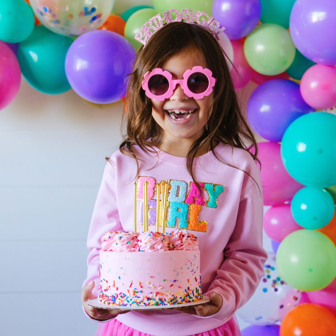 Sweet Wink Birthday Girl Patch Sweatshirt