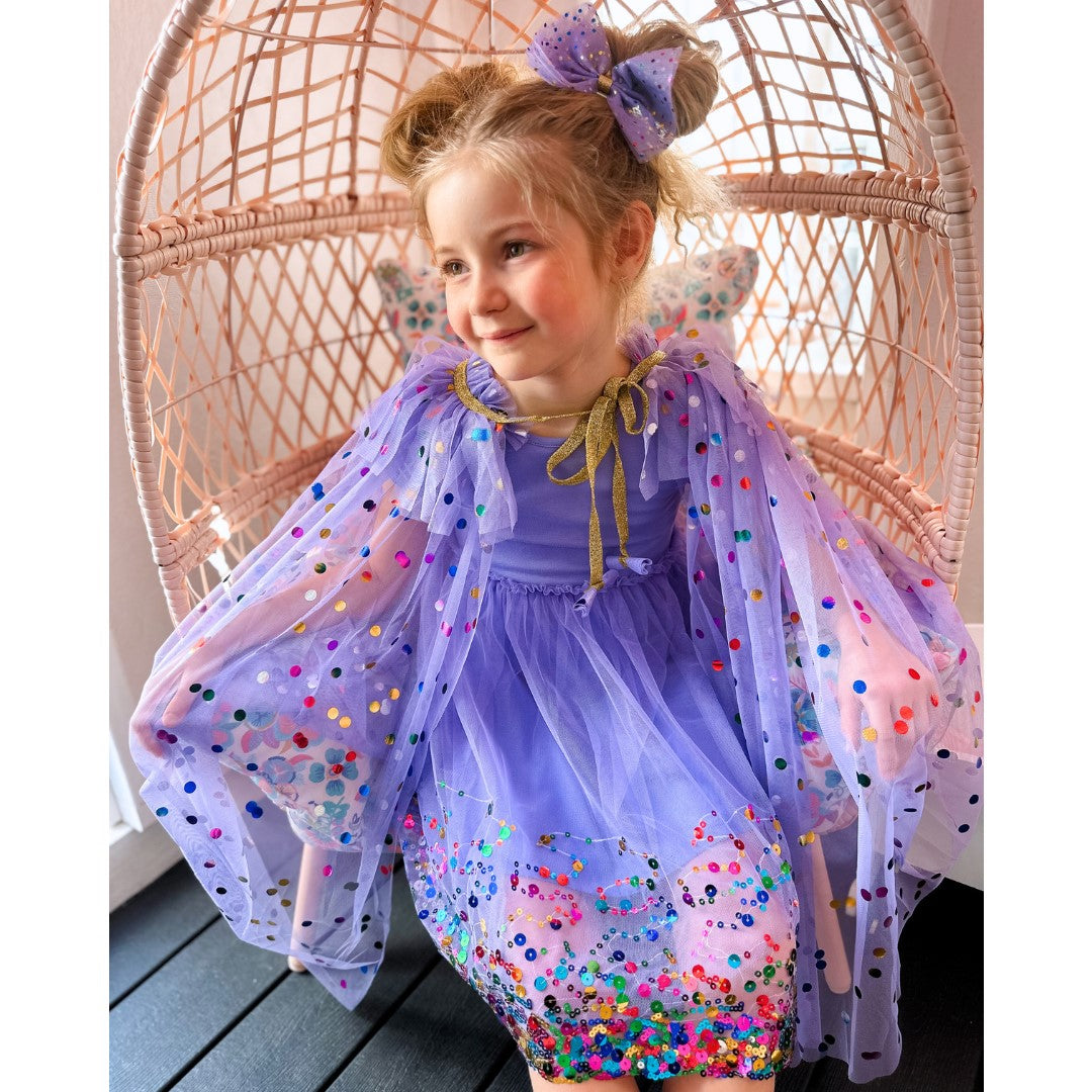 Sweet Wink Lavender Confetti Cape