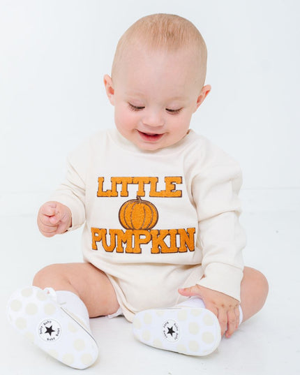 Baby wearing Little Pumpkin Patch Romper