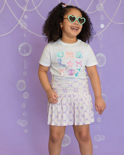 Lavender Bow Trellis Athletic Skort
