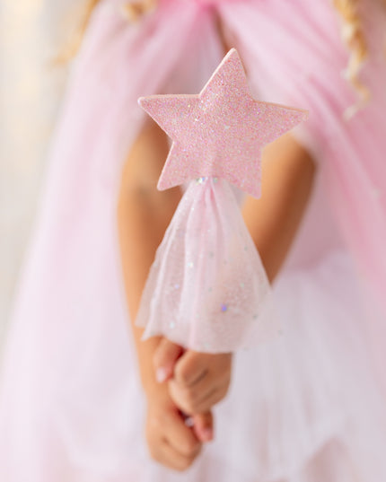 Pink sparkly star wand