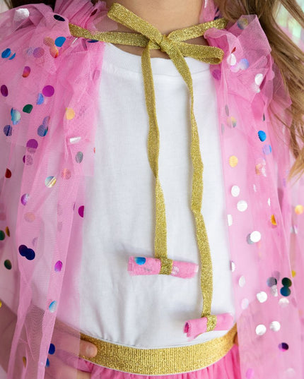 Pink Raspberry Confetti Cape - Giggles & Glitter