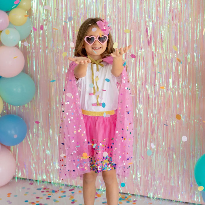 Pink Raspberry Confetti Cape - Giggles & Glitter