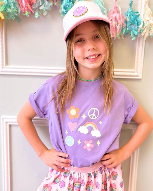 Sweet Wink Smiley Patch Trucker Hat - Pink/White - Giggles & Glitter