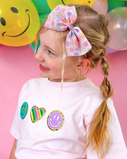 Sweet Wink Peace, Love, Smile Patch Short Sleeve T-Shirt - Giggles & Glitter