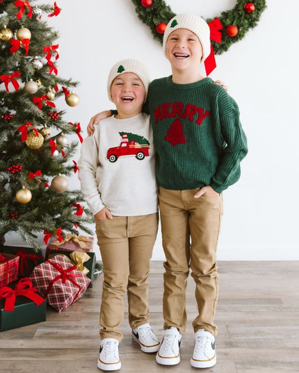 Boys wearing fun and festive Christmas Outfits