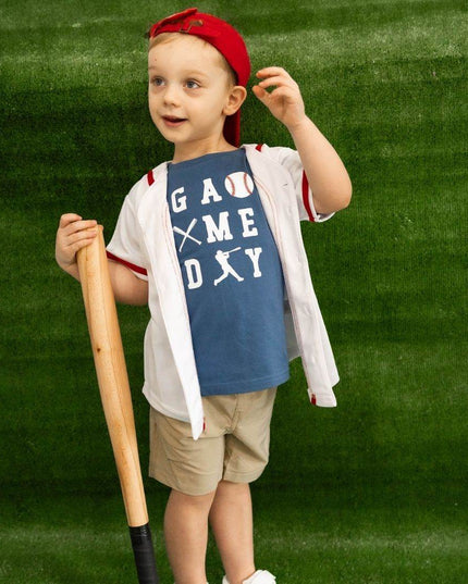 Sweet Wink Baseball Game Day Short Sleeve Blue T-Shirt - Giggles & Glitter