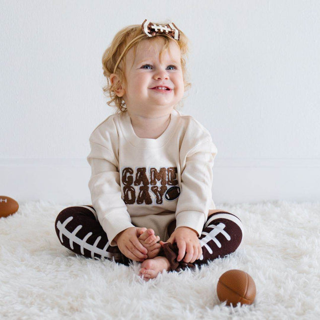 Sweet Wink Game Day Patch Long Sleeve Romper - Giggles & Glitter