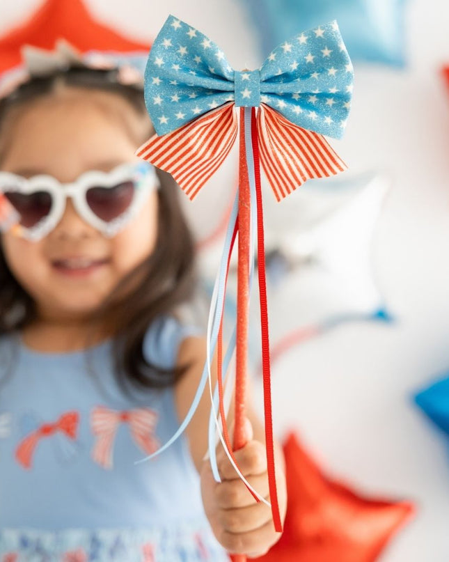 Patriotic Bow Wand - Giggles & Glitter