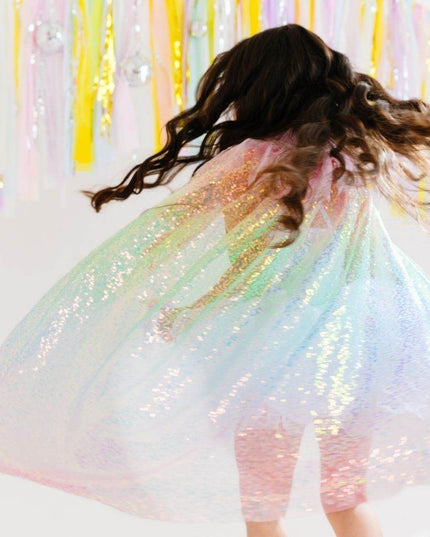 Sweet Wink Rainbow Sequin Cape - Giggles & Glitter